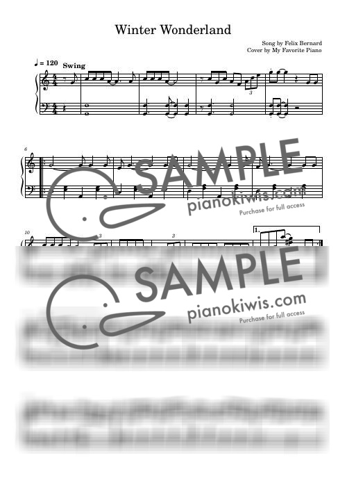 Winter Wonderland / Intermediate - Felix Bernard ยท Carol by My Favorite Piano-0