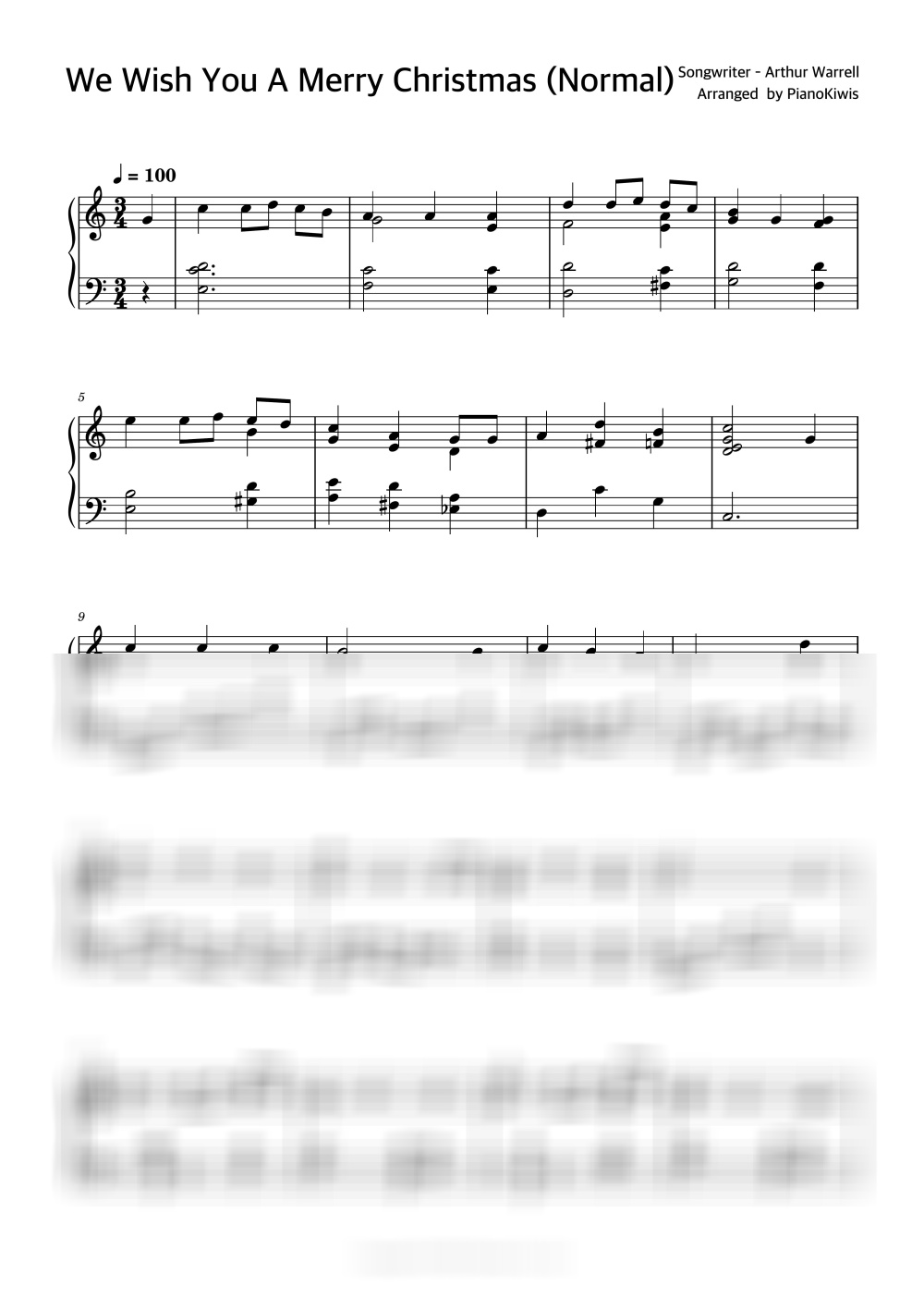 We Wish You A Merry Christmas / Intermediate - Traditional · Carol by PianoKiwis-0