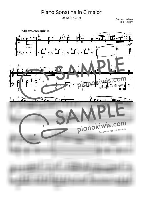 Sonatina in C Major, Op.55 No.3 / 1악장 - 쿨라우 (F. Kuhlau) by 피아노키위즈-0