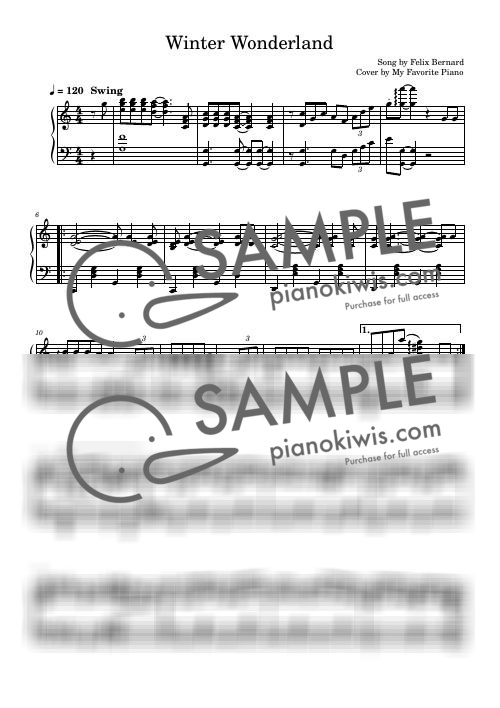 Winter Wonderland / Advanced - Felix Bernard · Carol by My Favorite Piano-0