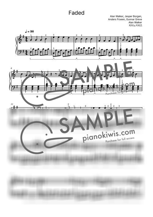 Faded / 初級 - Alan Walker by PianoKiwis-0