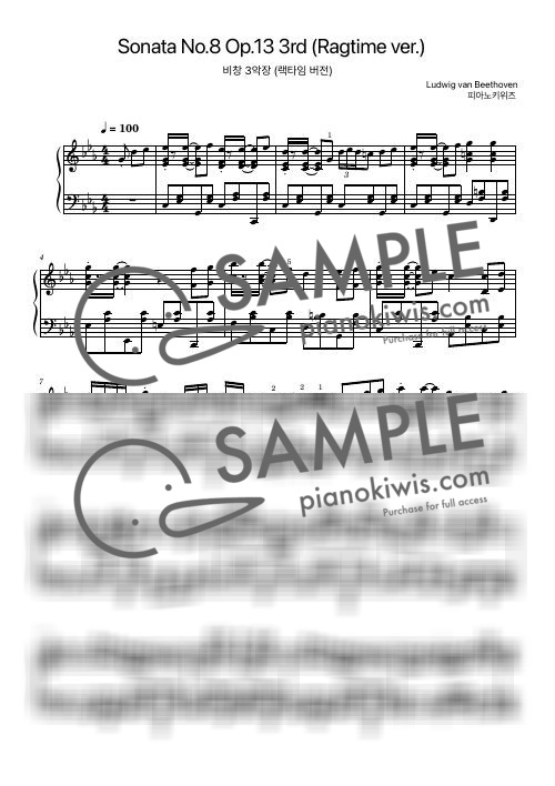 Pathetique Sonata 3rd Mov. (Ragtime Ver.) / Advanced - L. V. Beethoven, PianoKiwis by PianoKiwis-0