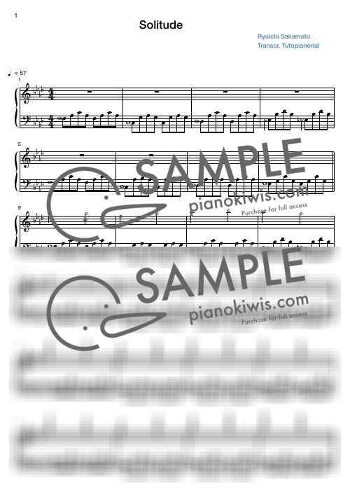 Solitude - Ryuichi Sakamoto by 튜토피아노리얼-0