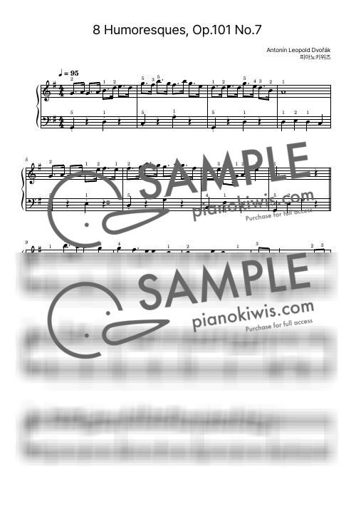 유모레스크 / 초급 - 드보르작 (A. Dvorak) by 피아노키위즈-0