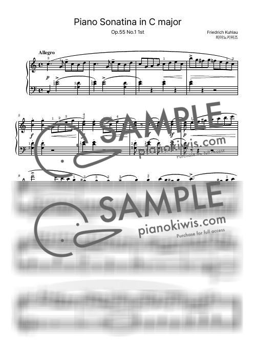 Sonatina in C Major, Op.55 No.1 / 1악장 - F. Kuhlau by PianoKiwis-0