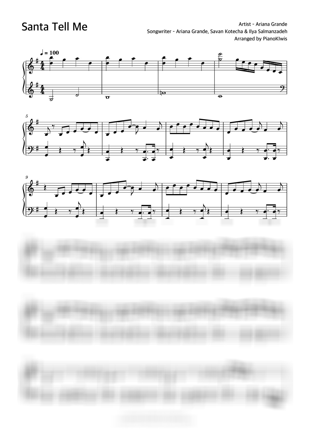 Santa Tell Me - Ariana Grande · Carol by PianoKiwis-0