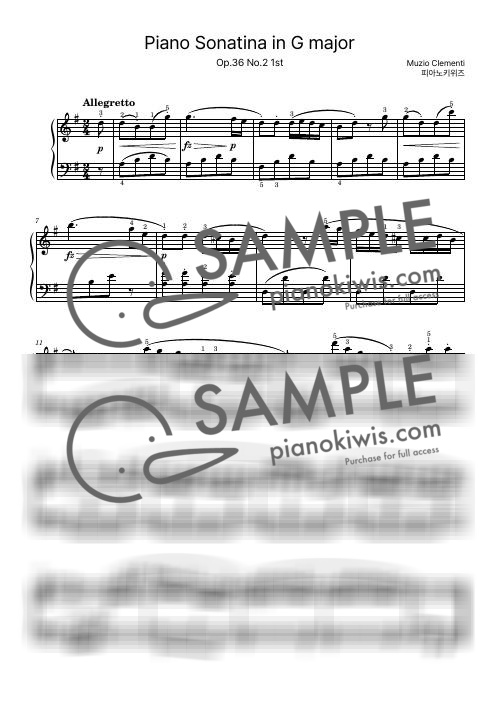 Sonatina in G Major, Op.36 No.2 / 1악장 - 클레멘티 (M. Clementi) by 피아노키위즈-0