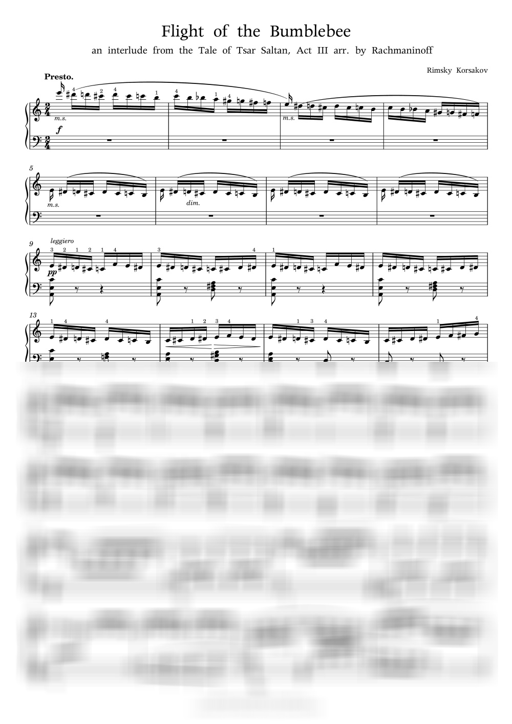 The Flight of the Bumblebee / Advanced - N. Rimsky-Korsakov by PianoKiwis-0